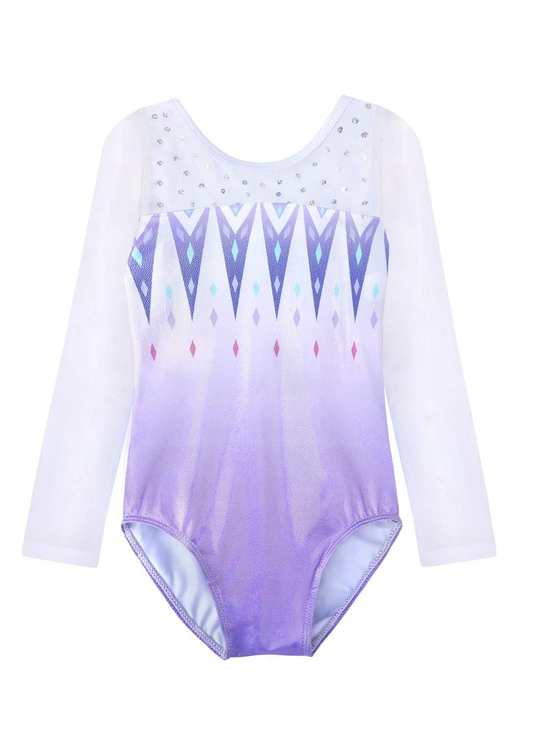 HOZIY Gymnastics Leotards for Girls Dance 5t Size 5-6 Years Old Purple Freeze Snow Ice Blue