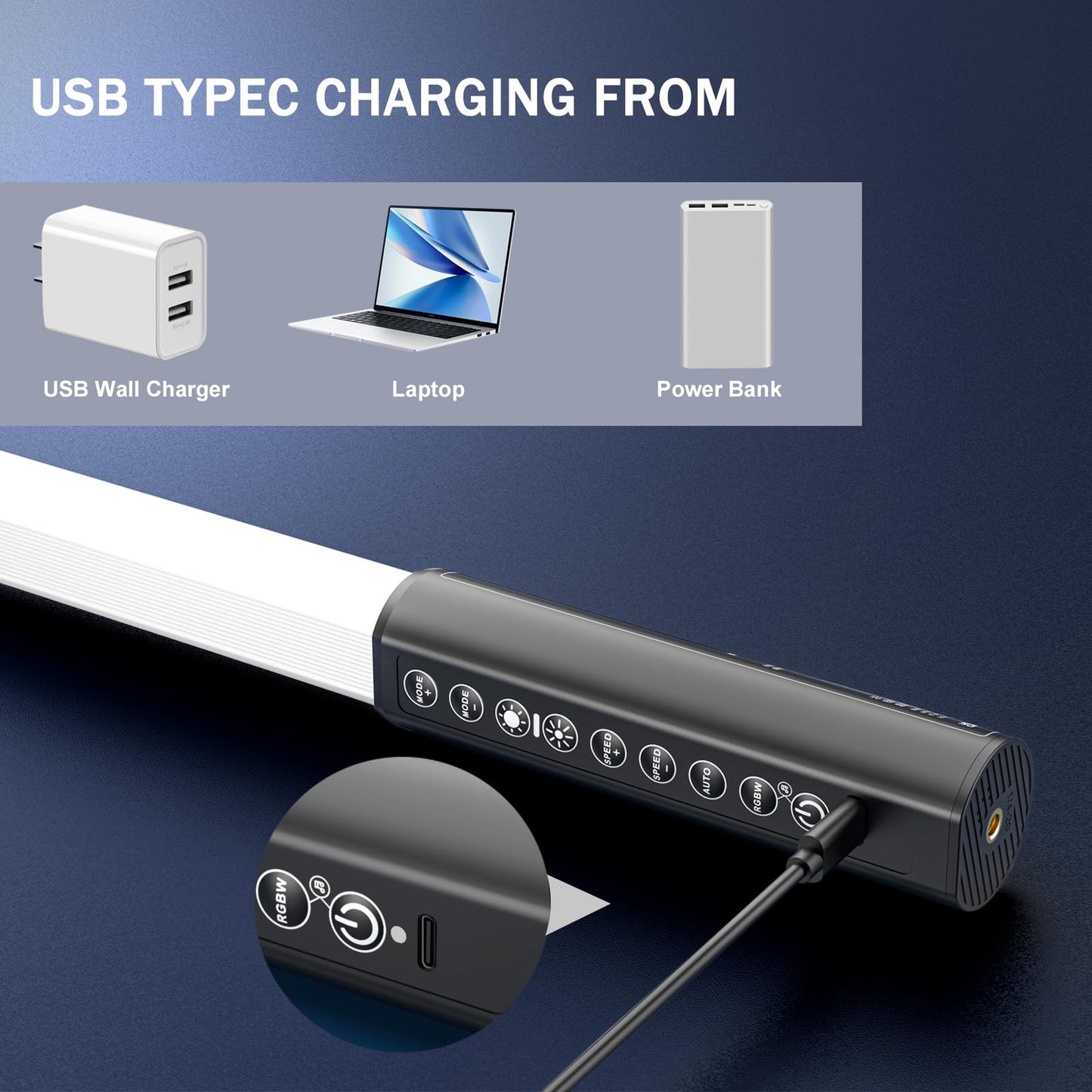 Lookmein 4Pack RGB Tube Light Bar with Light Stand, Battery Powered LED Video Light Wand Stick for DJ Lighting, Dance Club and Photography Lighting