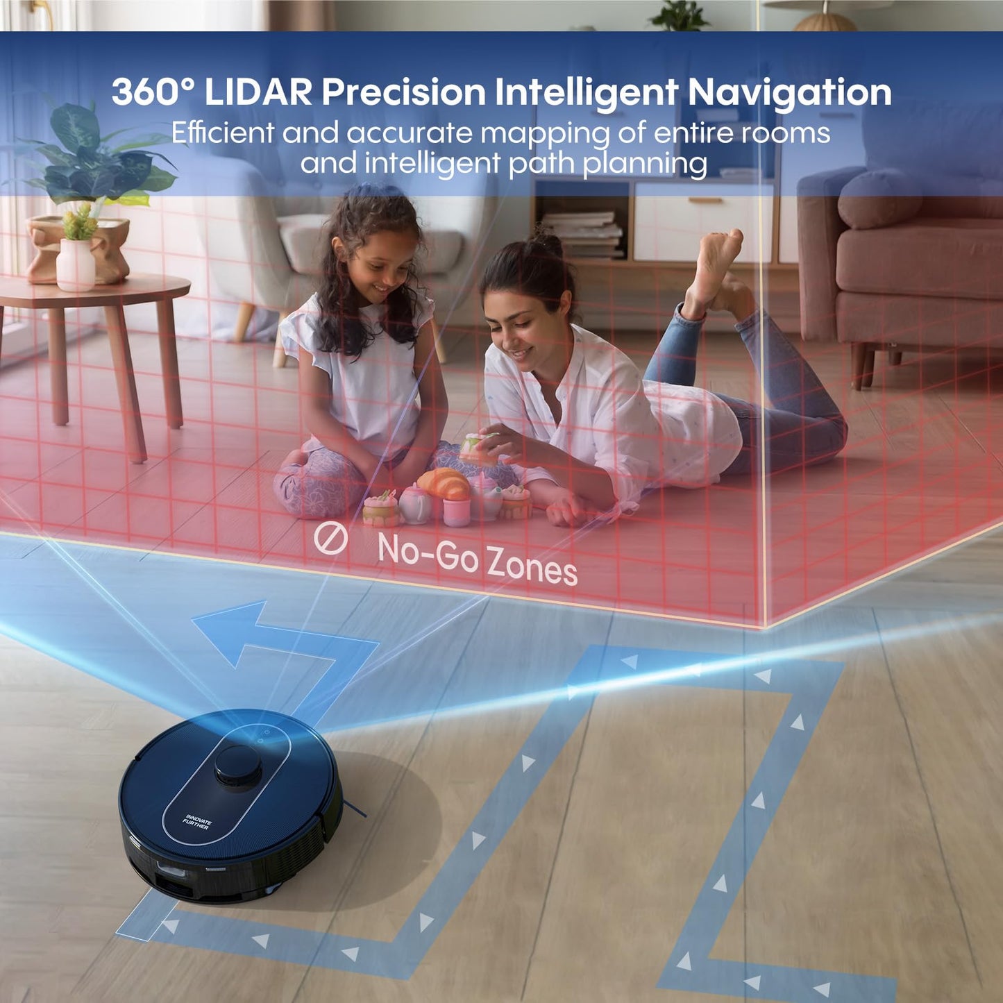 Robot Vacuum and Mop: 5000Pa Robot Vacuum Self Emptying, 360 LiDAR Navigation, 3L Dust Station for 60 Days Hands Free, Auto Carpet Boost, No-Go Zones, for Pet Hair, Hard Floors & Carpets APP Control