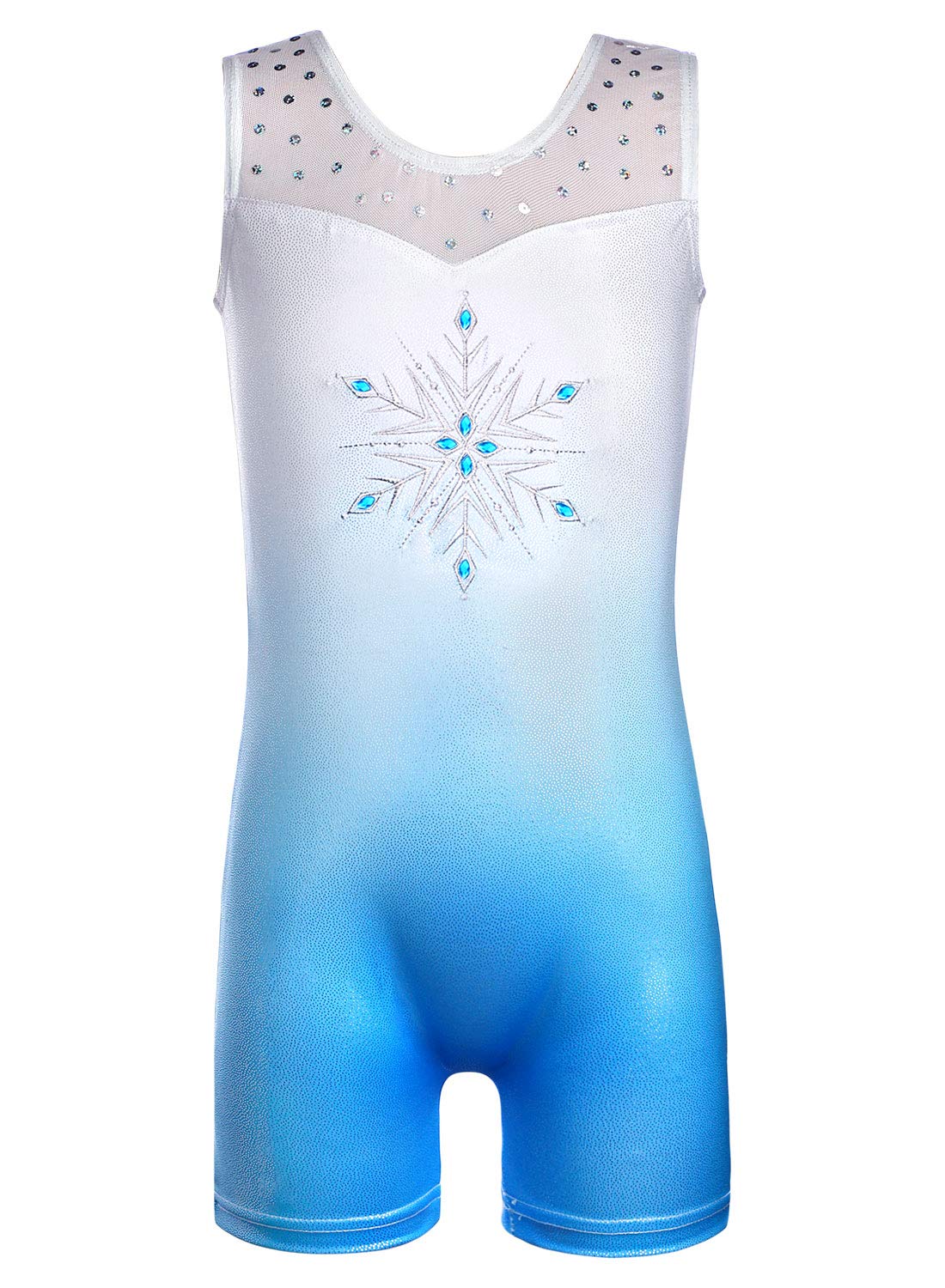 HOZIY Snowflake Diamond Leotards for Girls Gymnastics Outfits 5t Size 5-6 Embroidered