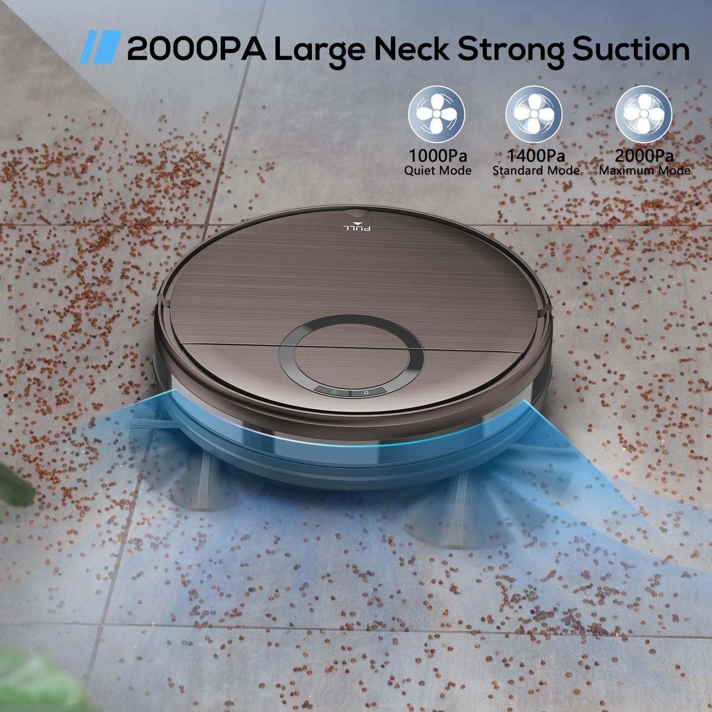 Robot Vacuum and Mop Combo, 2 in 1 Mopping Robot Vacuum Cleaner with 2000Pa Max Suction, Wi-Fi/App/Remote, Schedule, Self-Charging Slim Robotic Vacuum, Ideal for Pet Hair, Low-Pile Carpet, Hard Floor