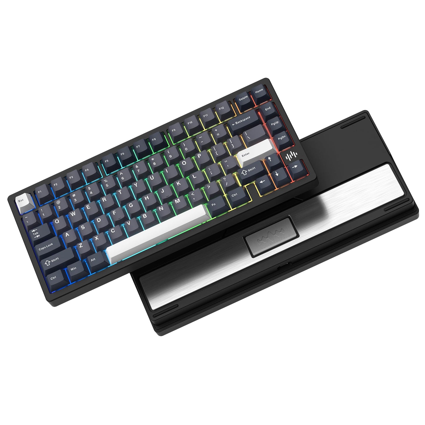 Womier RD75 Pro 75% Keyboard, Quick Release Wireless Aluminum Gaming Keyboard, QMK/VIA Tri-Mode Mechanical Key Board Custom Hot Swappable with RGB Creamy for Windows/Mac/PC,Black (Black)