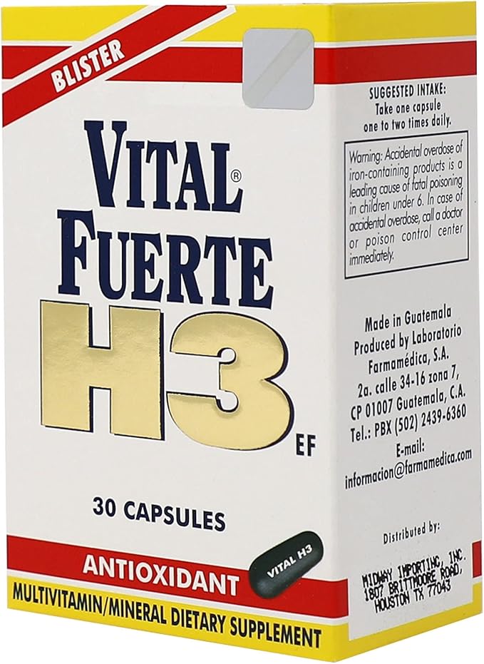 H3, Vitamins and Minerals, Antioxidant, 30 Capsules, Blister