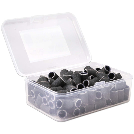 100 Pcs Large Black Nail Drill Bits Sanding Bands for Nail Drill 240 Coarse Grit – Nail File for Acrylic Nail Gel Manicures Pedicure