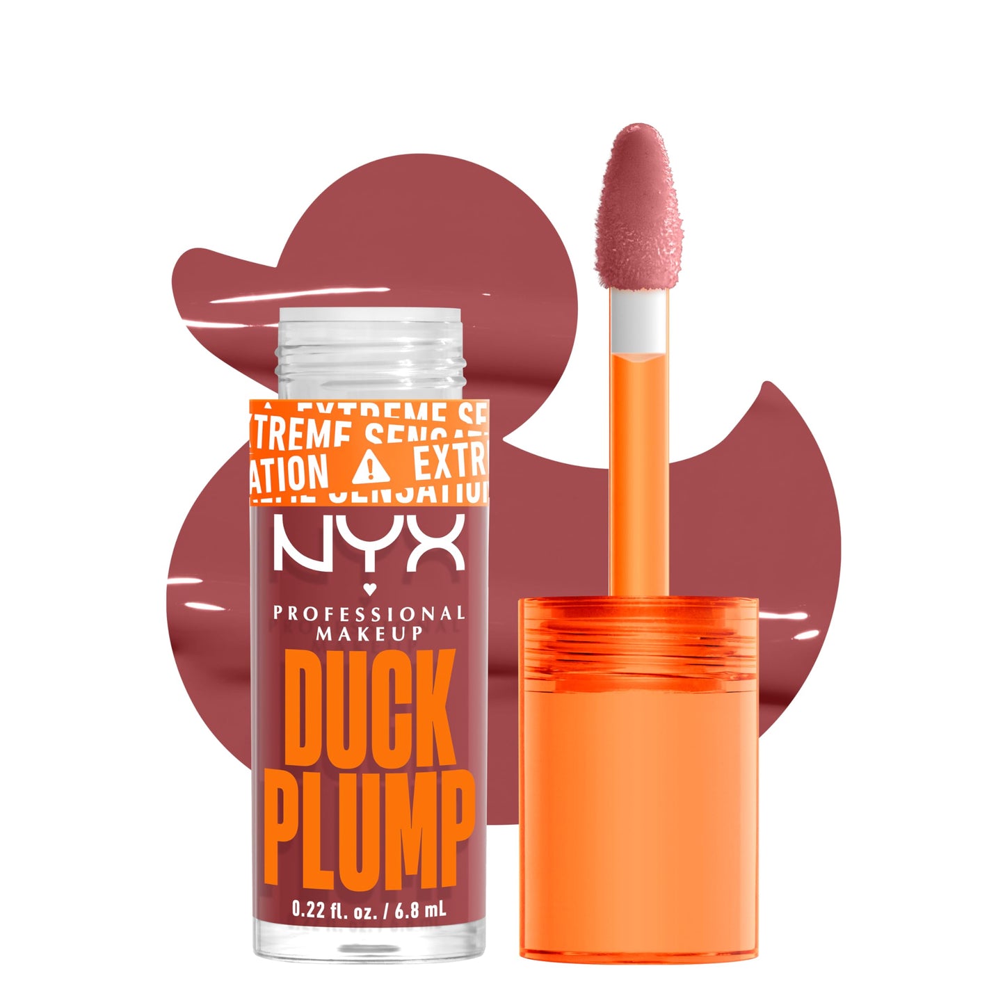 NYX PROFESSIONAL MAKEUP Duck Plump High Pigment Lip Gloss, Lip Plumper Gloss with Spicy Ginger - Mauve Out Of My Way