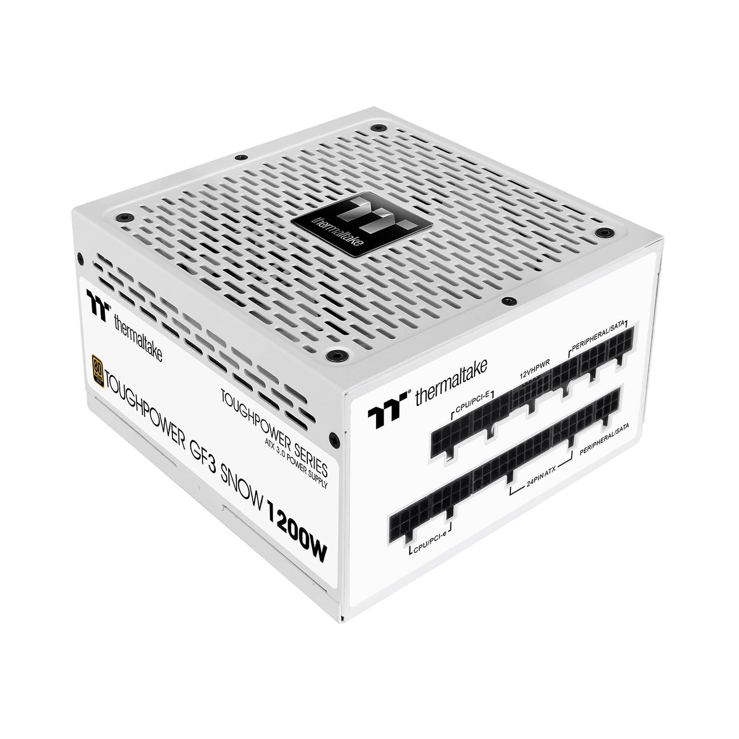 Thermaltake Toughpower GF3 Snow Edition 1200W 80+ Gold Full Modular SLI/Crossfire Ready ATX 3.0 Power Supply PCIe Gen.5 600W 12VHPWR Connector Included PS-TPD-1200FNFAGU-N 10 Year Warranty