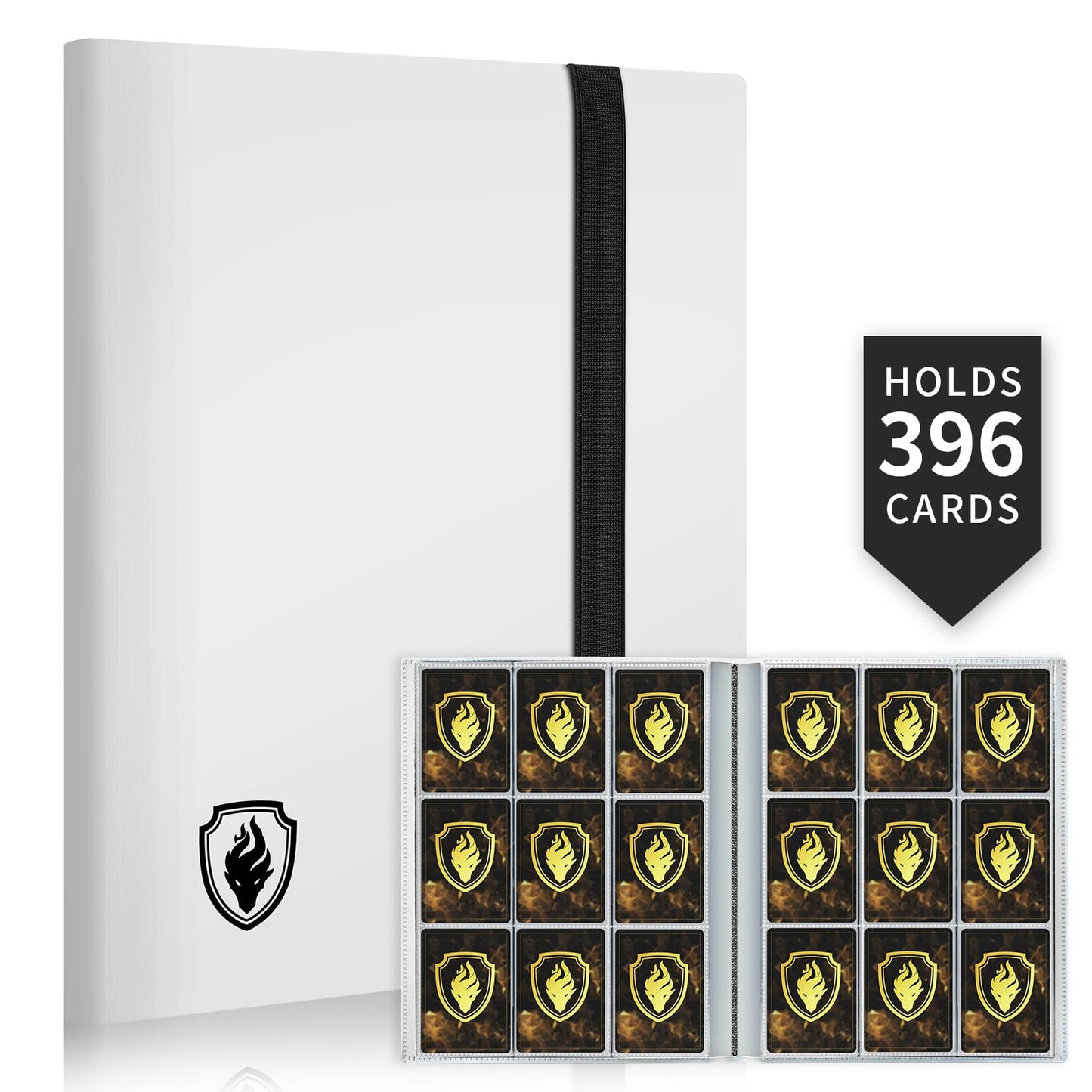 Card Binder 9 Pocket, Fabmaker 396 Pockets Trading Card Binder, Premium Collector Card Album for Standard Cards, Side Loading Card Collection Folder for MTG, TCG, Game Cards, Sport Cards, White