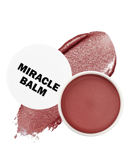 Miracle Glow Balm - Hydrating Tinted Cream Blush, Multi-Use Glow Face Balm Makeup for Cheek & Eye & Lip Tint, Creamy Lightweight Blendable Shimmer Blusher, Radiant Skin Finish, 02# Earth Rose