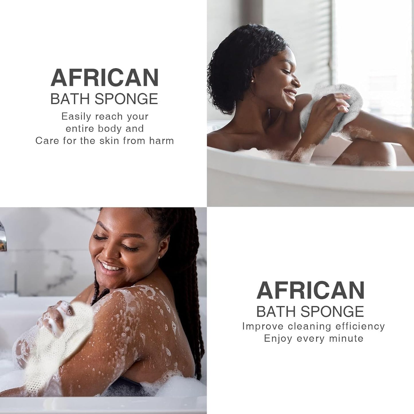 3-Piece African Exfoliating Net Bath Sponge Set | Skin Smoother | Daily Use
