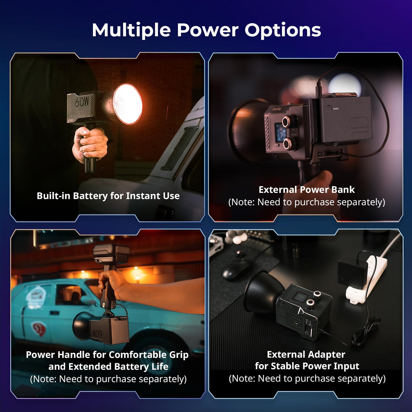 SmallRig RC 60C RGB LED Video Light, 3400mAh Battery 45min Runtime, APP Control, Potable Palm-Sized Continuous Output Lighting 2500K-10000K, for Photography/Video/Studio, Lite Edition