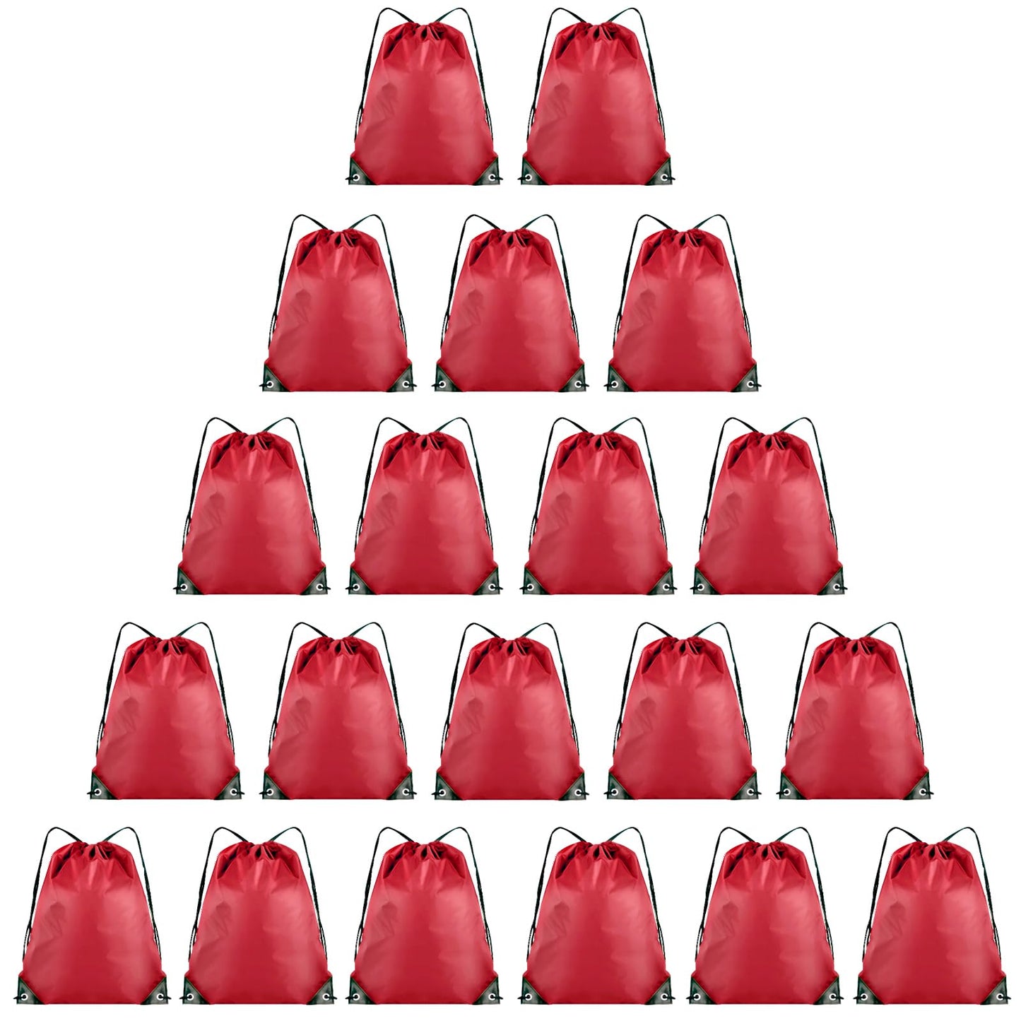 Grneric 20 Pieces Drawstring Backpack Bulk Cinch Sackpack Ployster Drawstring Bags for Gym Party Trip(Red)
