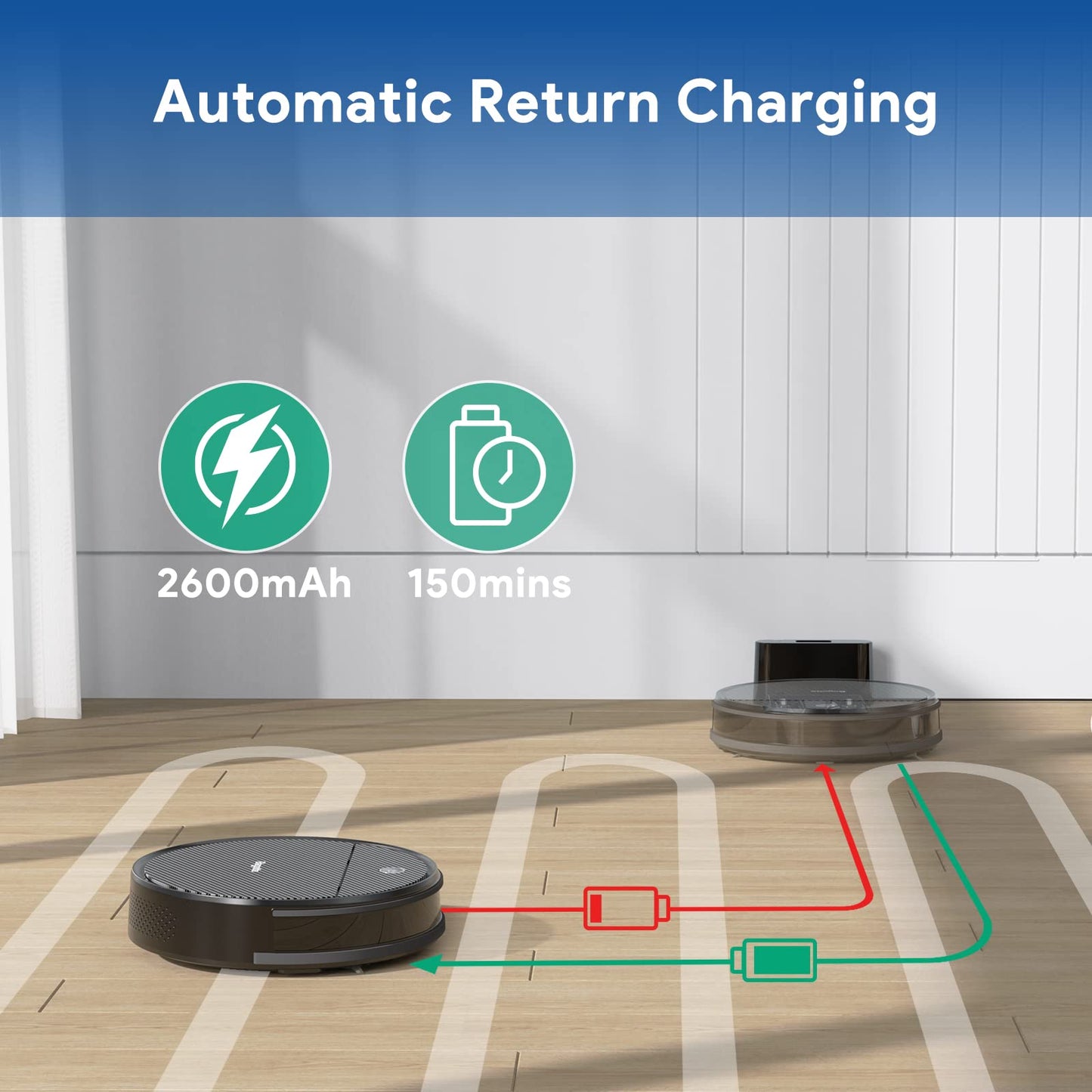 Robot Vacuum and Mop: 2-In-1 Robotic Vacuum Gyroscope Navigation Z-Zag Cleaning & Alexa/APP Control& Tangle-Free& Schedule Cleaning, Self-Charging Robot Vacuum Cleaner for Hard Floor,Carpet, Pet Hair