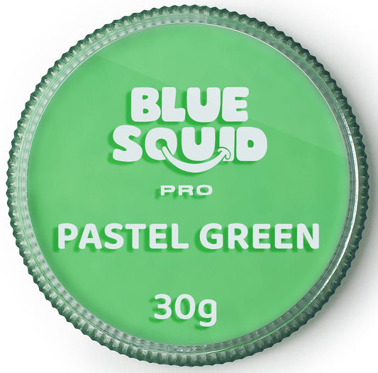 Blue Squid PRO Face Paint - Professional Water Based Single Cake Facepaint & Body Paints - SFX Makeup, Kids Adults Face Painting for Costume, Halloween, Cosplay - Pastel Green 30g / 1oz