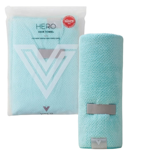 VOLO Hero Capri Blue Hair Towel | Ultra Soft, Super Absorbent, Quick Drying Nanoweave Fabric | Reduce Dry Time by 50% | Towel Wrap for All Hair Types | Anti Frizz & Anti Breakage | Reusable Packaging
