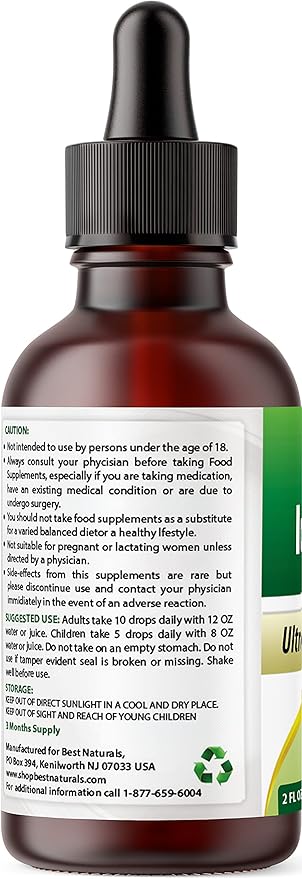 Best Naturals Ionic Liquid Zinc - Immune Support - High Bioavailability - Glass Bottles 2 OZ (60ml)