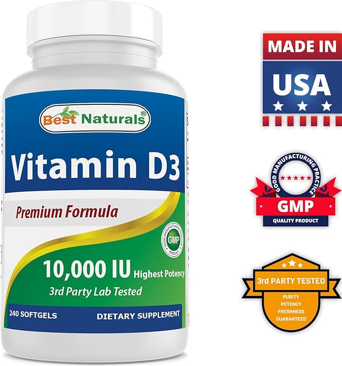 Best Naturals Calcium Magnesium with Vitamin D3 1500mg & Vitamin D3 10000 IU