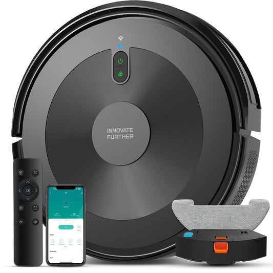 AZQQ Robot Vacuum and Mop Combo: 2-in-1 Robot Vacuum Cleaner 2500Pa Strong Suction & Tangle-Free & Alexa/APP Control & Self-Charging, Schedule Cleaning Robotic Vacuum for Pet Hair, Hard Floor, Carpet
