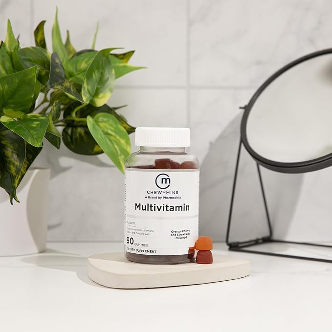 Halal Multivitamin Gummies - Organic, and Vegan - Supports Vision, Energy, and Immune Health - Orange, Cherry, and Strawberry Flavor - 90 Gummies