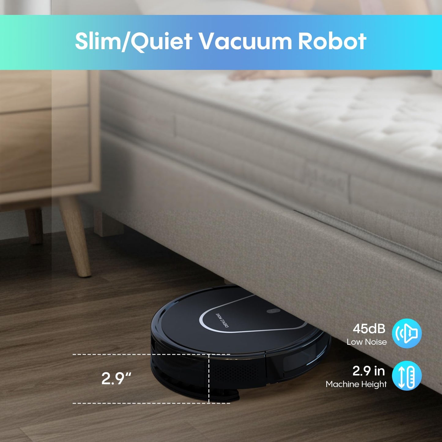 Robot Vacuum and Mop Combo,2 in 1 Robotic Vacuum Cleaner with Mopping,4000Pa Strong Suction,Auto Recharge,WiFi/Alexa/App/Remote, Ideal for Hard Floor,Pet Hair,Auto Carpets Boost