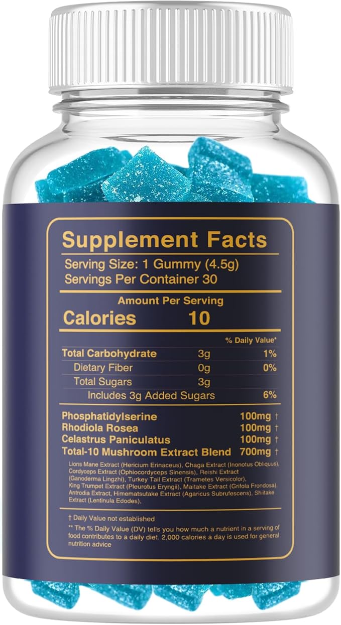 Brain Supplements for Memory and Focus - Nootropic Gummies for Mental Health and Brain Booster
