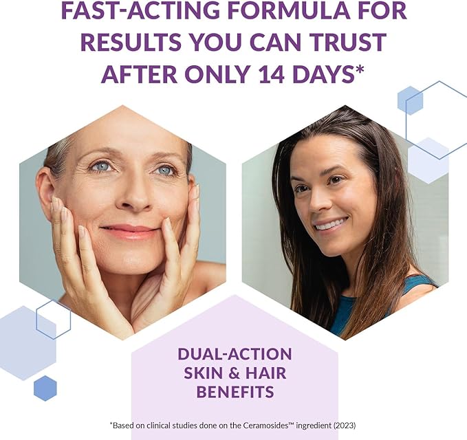 BioTrust Timeless Beauty Ceramide Booster – Hair & Skin Restoring Phytoceramides Supplement + Vitamin C, Vitamin E, Biotin, Zinc, Hyaluronic Acid – Potent Blend for Hair, Skin & Nails - 30 Capsules