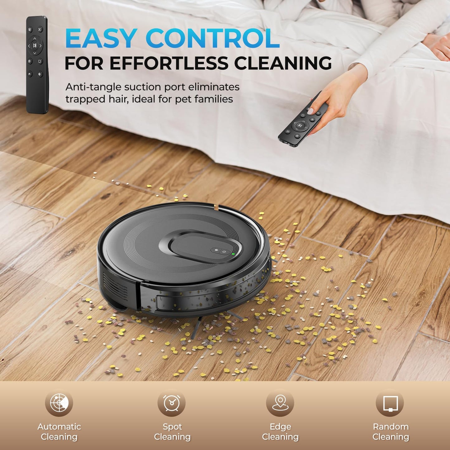 Robot Vacuum and Mop Combo, 2 in 1 Mopping Robot Vacuum Cleaner, 4200Pa Powerful Suction, Multi-Surface Cleaning, Obstacle Avoidance, Self-Charging, Easy to use, App & Voice Control, Works with Alexa