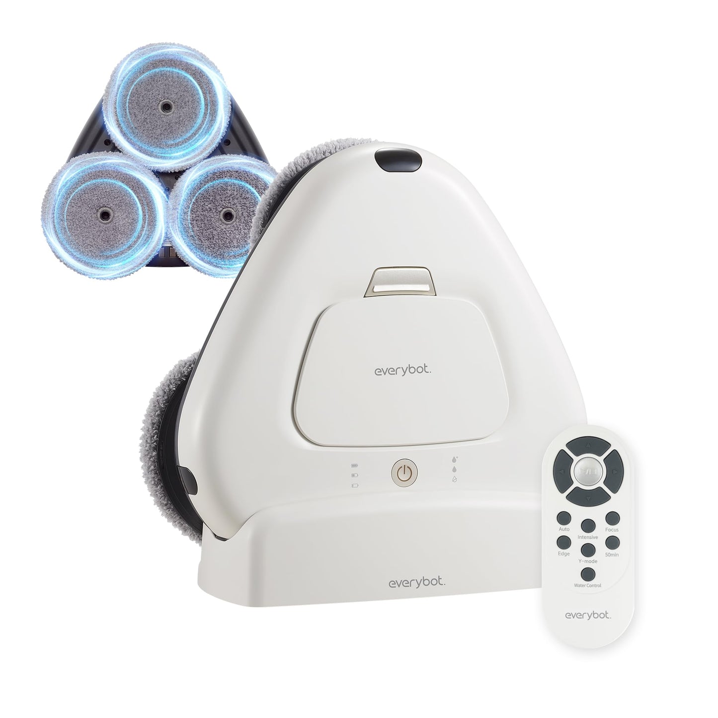 EVERYBOT Three-Spin Robot Mop - Ultra Quiet Smart Mopping Robot Cleaner Only | Powerful Stylish 3 Spin Wet Mop for Hard Floor & Tile Cleaning with Remote Control | Large Water Tank