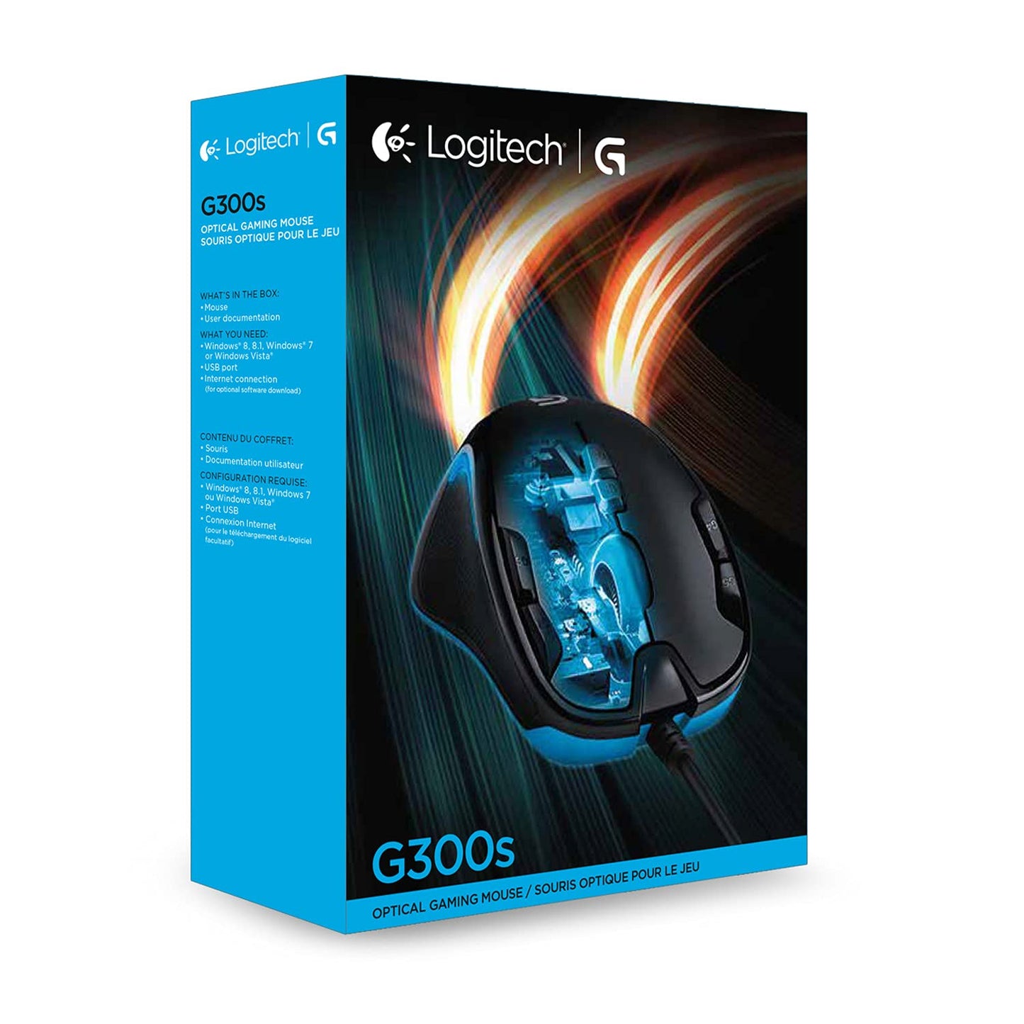 Logitech G300s Wired Gaming Mouse, 2,5K Sensor, 2,500 DPI, RGB, Lightweight, 9 Programmable Controls, On-Board Memory, Compatible with PC/Mac - Black