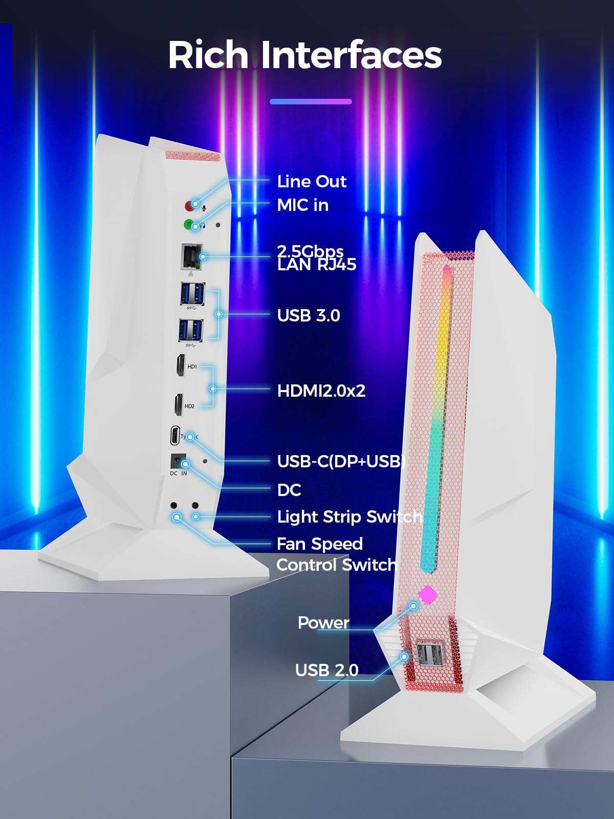 TOPGRO T1-Pro Mini Gaming PC Core i7-13700H/RTX4060 8G GDDR6,Mini Gaming Computer 32GB RAM DDR5-5200,1TB PCIe4.0 SSD,Adjustable RGB Light,WiFi6E/BT5.3/2.5G LAN 4K@60Hz Win11 Pro Desktop PC