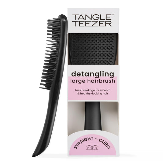 Tangle Teezer Large Ultimate Detangler Hairbrush for Wet & Dry Hair, Eliminates Knots & Reduces Breakage for Long, Thick, & Curly Hair Types, Black Gloss