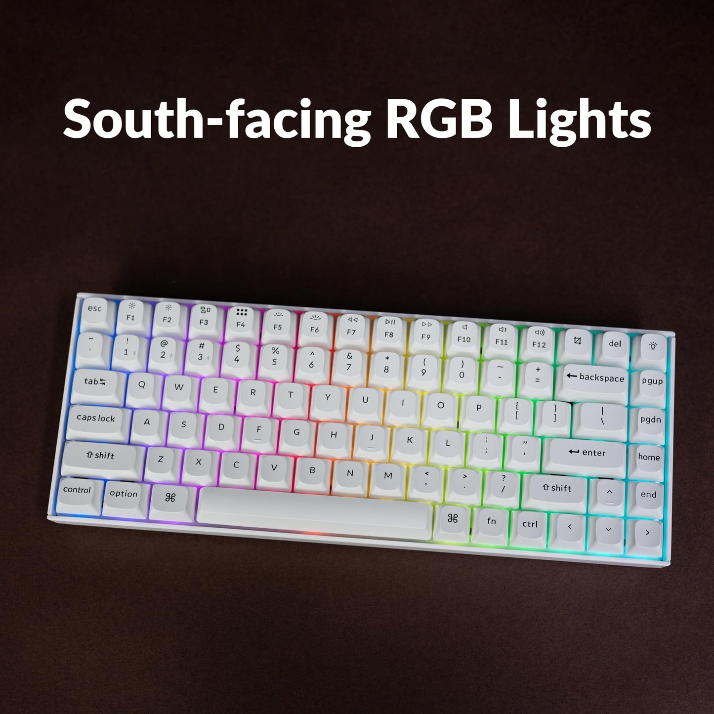 Keychron K2 Pro 75% Layout Bluetooth Wireless Mechanical Keyboard, Custom Programmable Type-C Wired Gaming Keyboard with RGB Backlit, Hot-Swappable K Pro Brown Switch for Mac Windows Linux - White