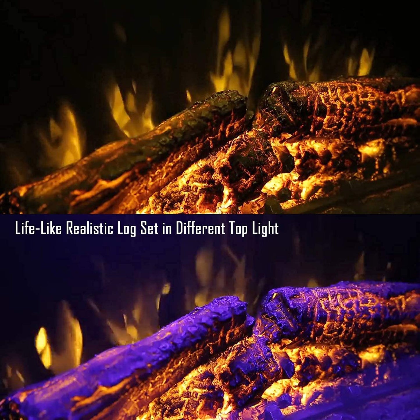 Masarflame 43'' Electric Fireplace Insert, Retro Recessed Fireplace Heater with Fire Cracking Sound, Remote Control & Timer, 750/1500W, Black