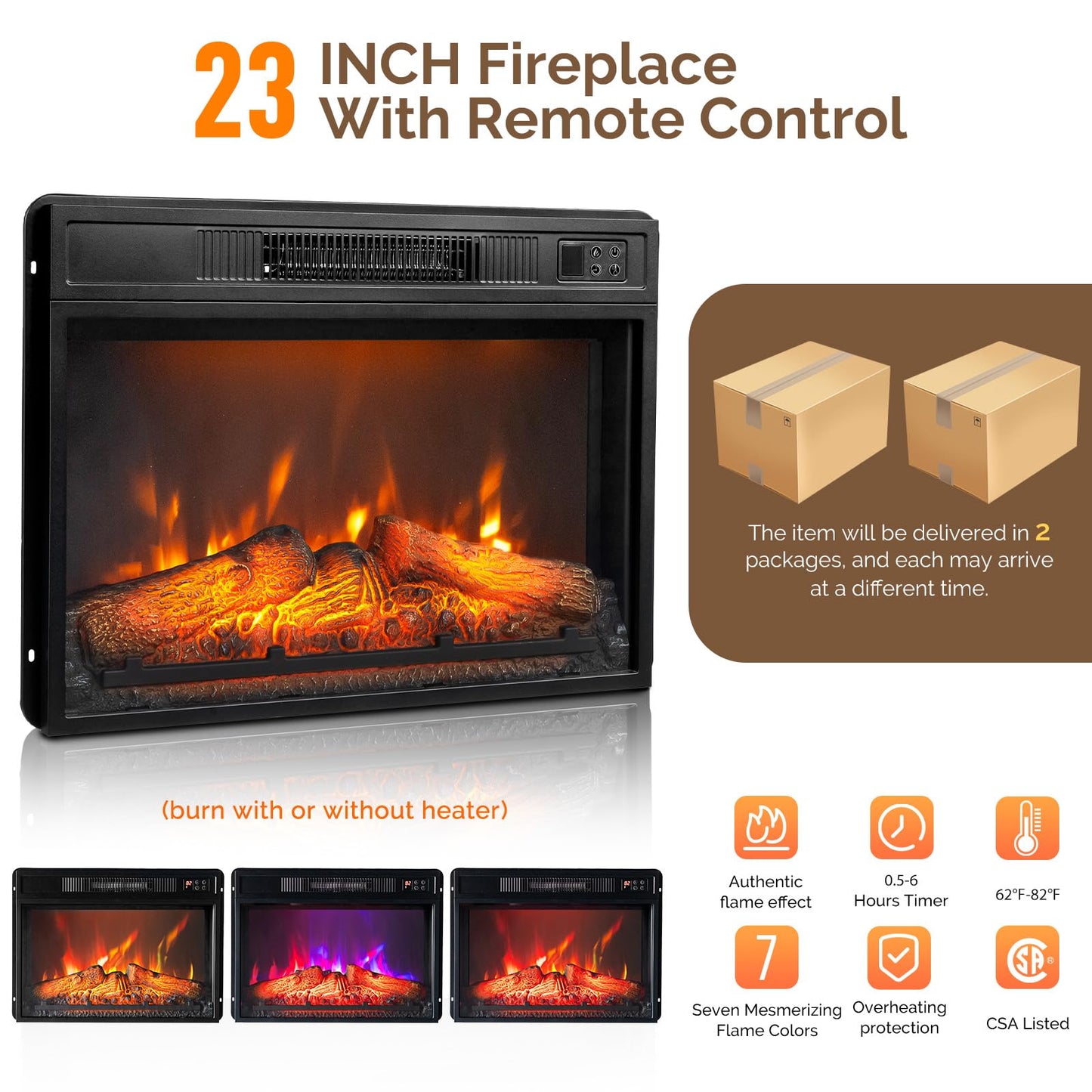 Bonnlo 80'' Fireplace TV Stand for 90'' TVs, Farmhouse Modern Electric Fireplace with Mantel, Media Entertainment Center Console Table with Ample Storage ＆ Adjustable Shelves, White