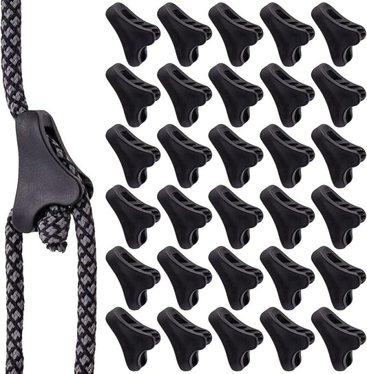 30 Pack Ultralight Guyline Tensioners Black Tent Cord Rope Adjuster Tighteners for Outdoor Camping Hiking Tarp Canopy Shelter