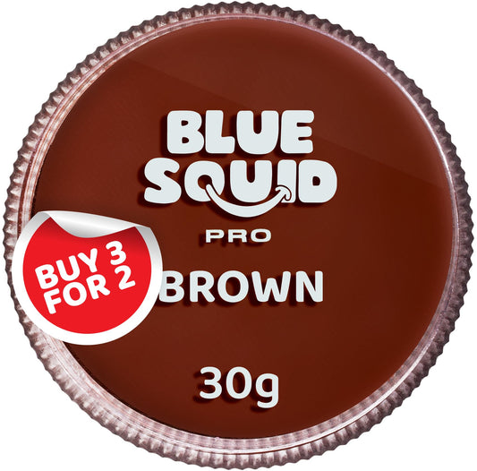 Blue Squid PRO Face Paint - Professional Water Based Single Cake Facepaint & Body Paints - SFX Makeup, Kids Adults Face Painting for Costume, Halloween, Cosplay - Classic Brown 30g / 1oz