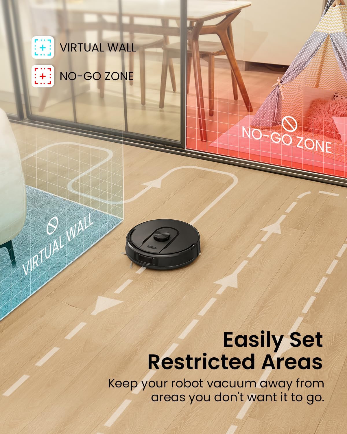 PSUK W11 Robot Vacuum and Mop with Self-Emptying, 60-Day Capacity，LiDAR Navigation, Home Mapping, 3000Pa Suction，No-Go Zones, Robotic Vacuum Cleaner for Pet Hair， Hard Floors, Carpets (Large)