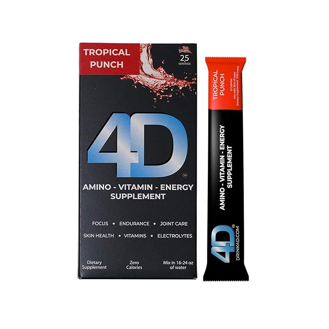 4D Clean Energy Amino-Vitamin-Energy-Supplement 25 Units In 1 Pack,, 25Count ()