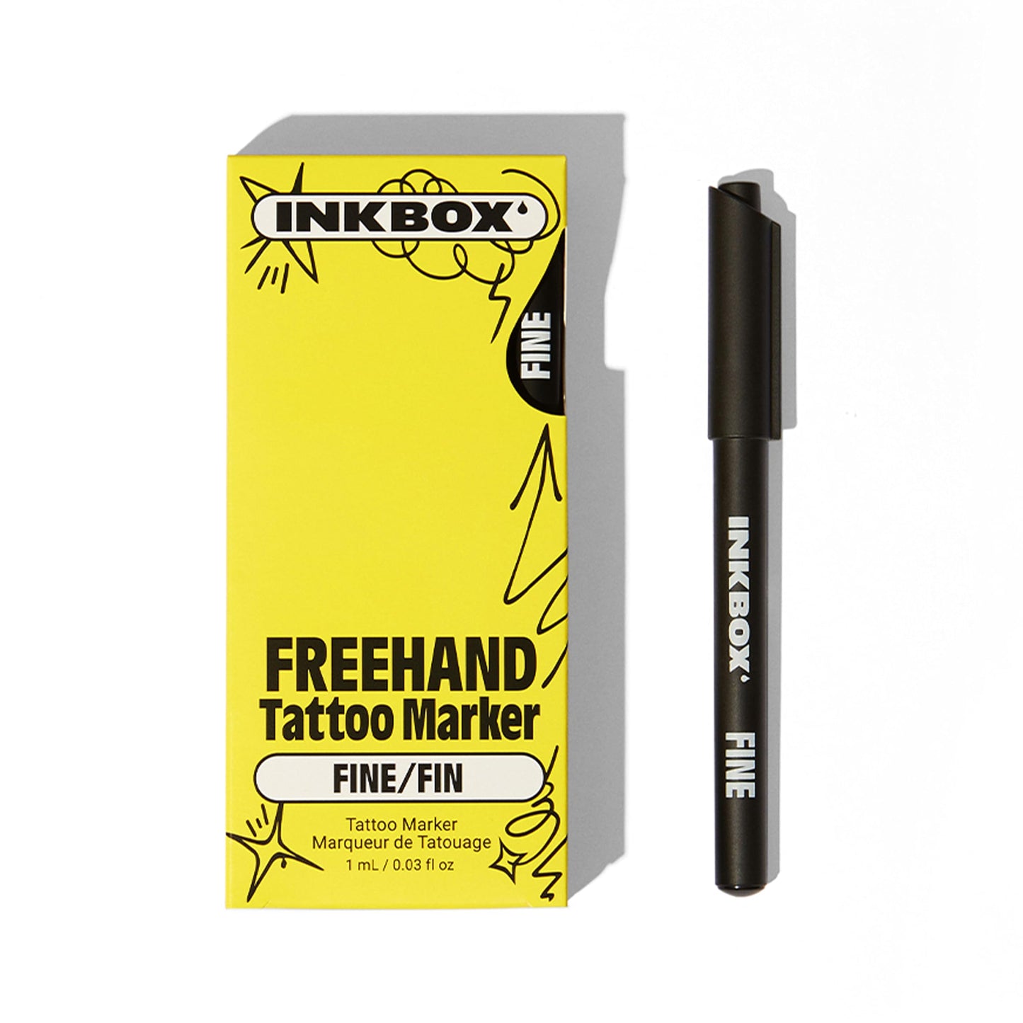 inkbox Freehand Tattoo Marker – Fine Tip, Lasts up to 10 days, For All Skin Tones, Water-Resistant, Cruelty-Free & Vegan | Long-Lasting Temporary Tattoo Pen, All Artists Skill Levels -1 Count