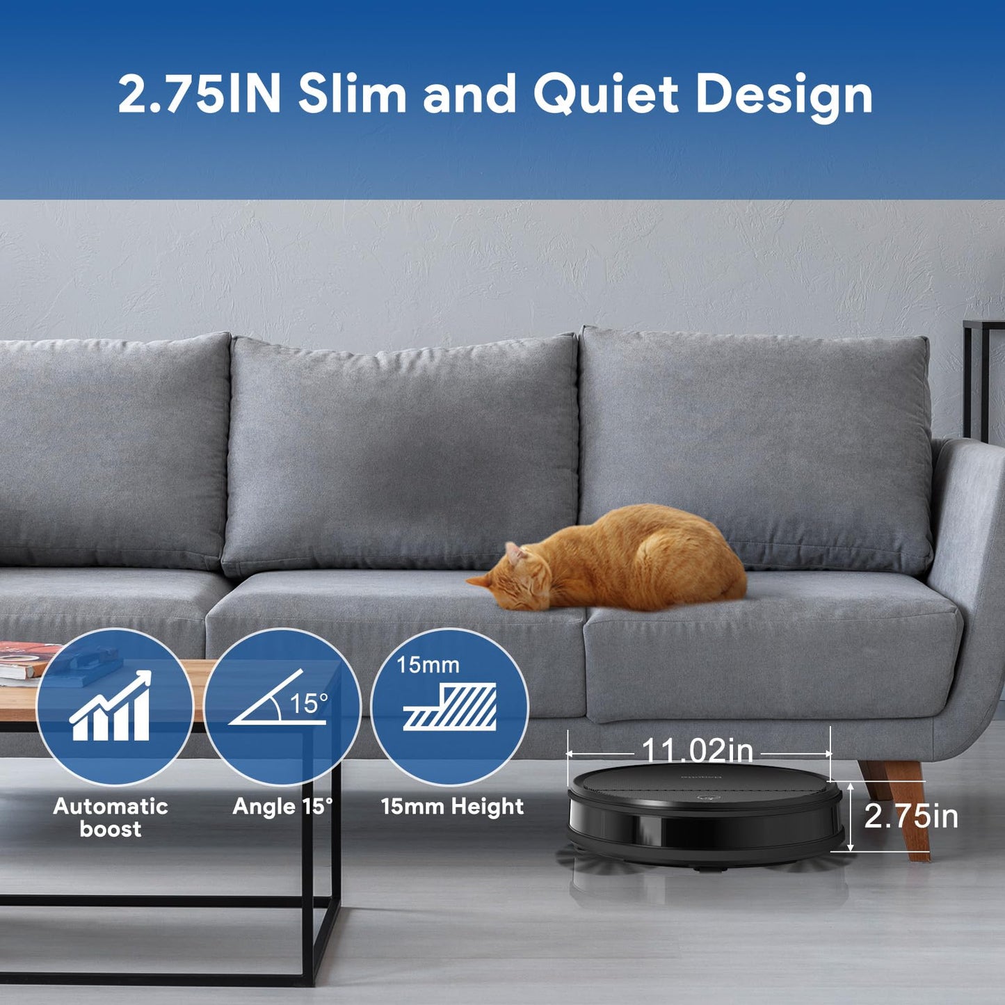 Robot Vacuum and Mop: 2-In-1 Robotic Vacuum Gyroscope Navigation Z-Zag Cleaning & Alexa/APP Control& Tangle-Free& Schedule Cleaning, Self-Charging Robot Vacuum Cleaner for Hard Floor,Carpet, Pet Hair