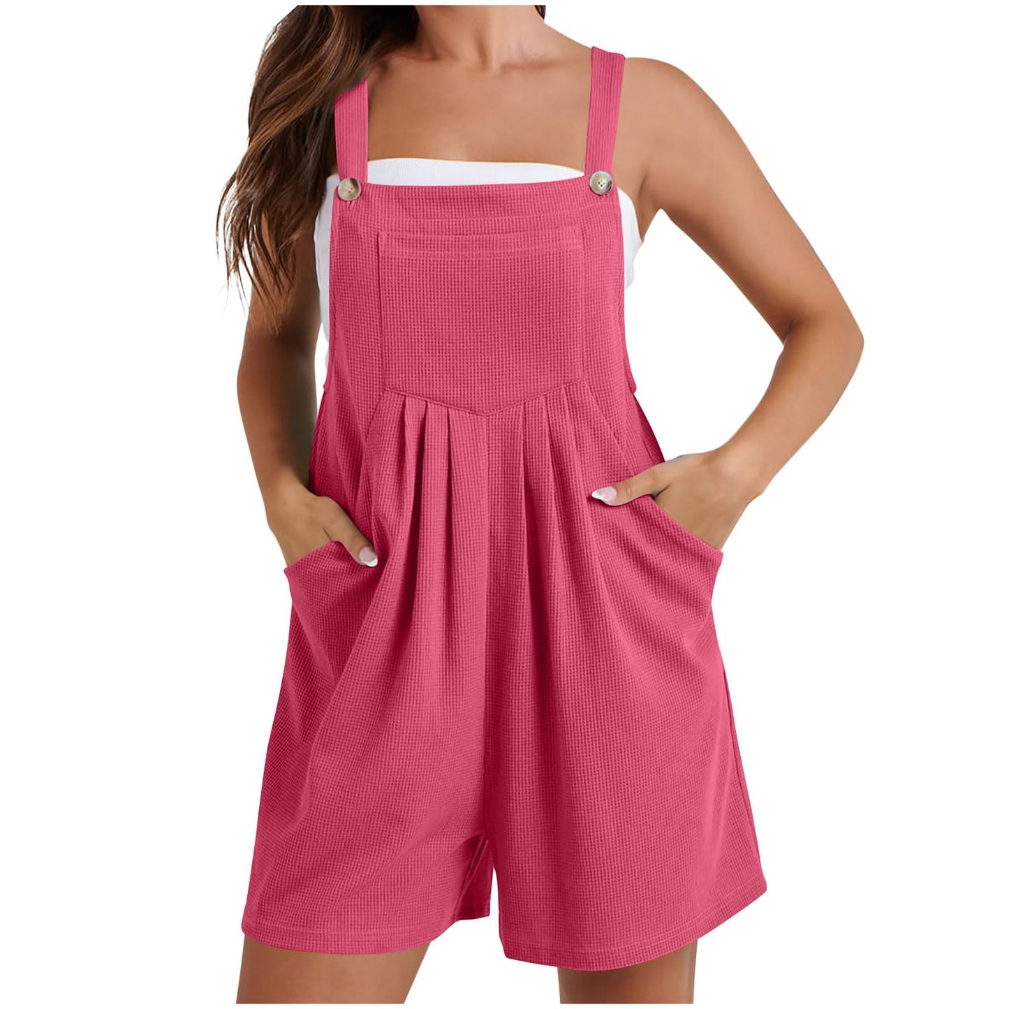 BFAFEN Deal of The Day Clearance Deals 0f The Day Lightning Deals Jumpsuits for Women Summer Short Sleeveless Adjustable Strap Romper Short Overalls Plus Size Rompers with Pockets My Orders Delivery
