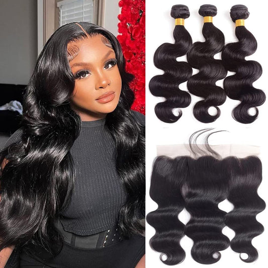 Body Wave Human Hair Bundles With Frontal Brazilian Bundles With Frontal Body Wave Frontal With Bundles Human Hair Body Wave Lac