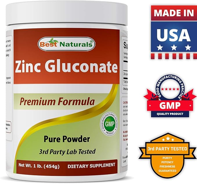 Best Naturals Zinc Gluconate Pure Powder 1 Pound