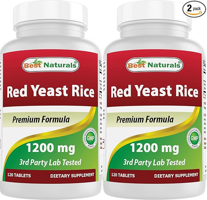 Best Naturals Red Yeast Rice 1200 mg (Non-GMO) 120 Tablets (120 Count (Pack of 2))
