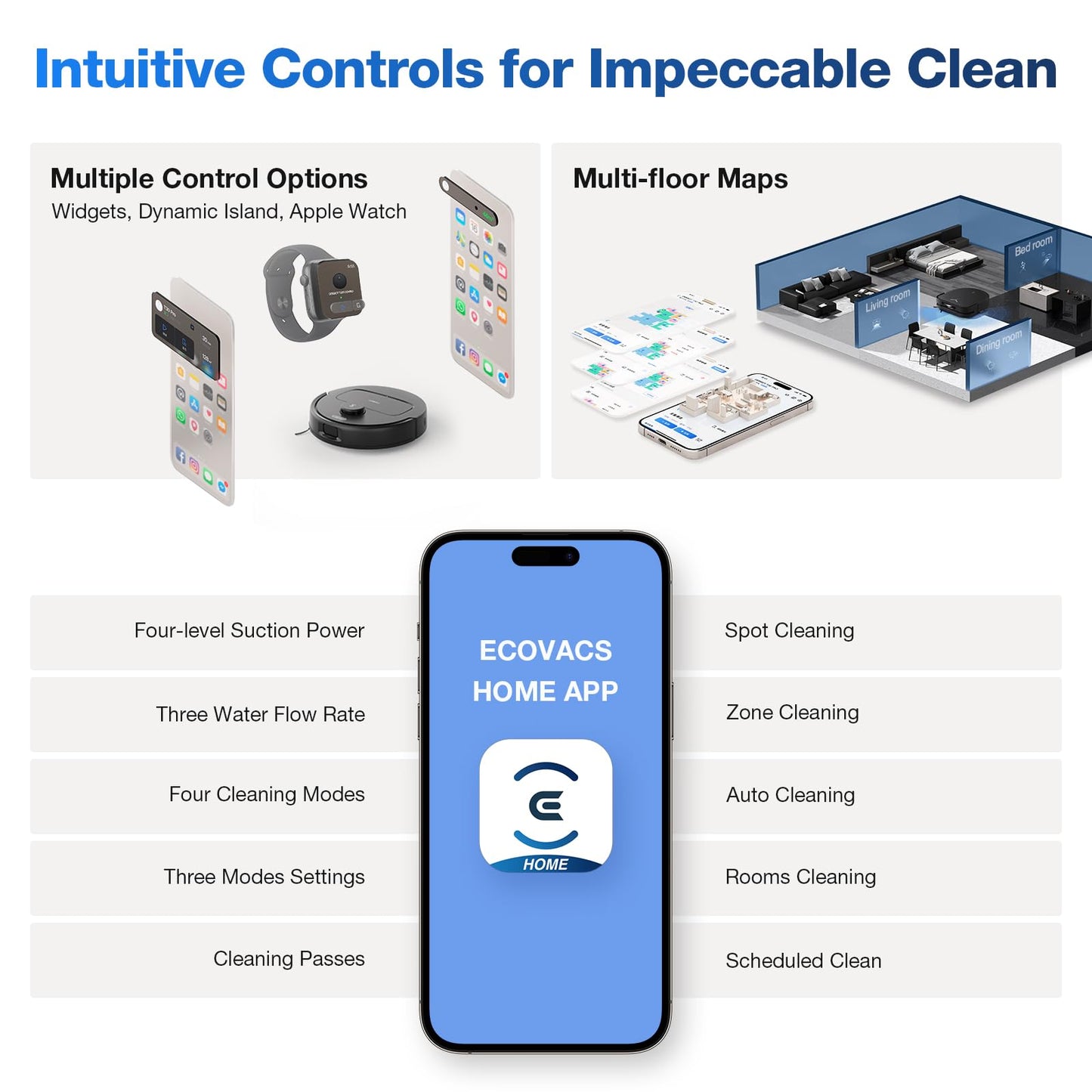 ECOVACS DEEBOT N30 Omni Robot Vacuum and Mop, 10000Pa Suction, TruEdge Adaptive Edge Mopping, ZeroTangle 2.0 Technology, Hot Air-Drying, Self-Emptying, Auto-Lift Mopping, Obstacle Avoidance