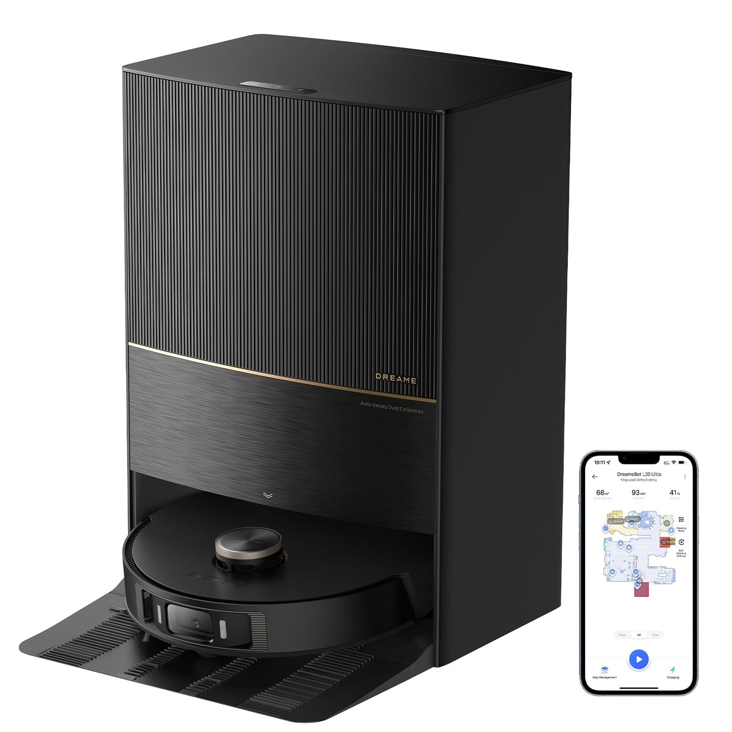 dreame L30 Ultra Robot Vacuum, 136°F Hot Water Mop-Self-Cleaning, Mops Self-Drying, Mop-Extend, Raising, Refilling, Auto-Empty, 7,300Pa Suction, AI Action and 3D Navigation