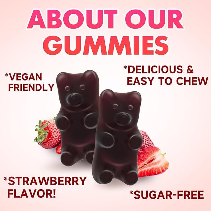 2PCS Pure Himalayan Shilajit Gummies for Men & Women, 1000MG Shilajit Supplement with 85+ Trace Minerals & Fulvic Acid for Energy, Immunity, Sugar-Free, Strawberry-120 Count