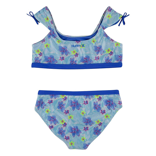 Hurley Girl's UPF 50+ Crop Top Tankini Swimsuit Set (Big Kids) Sail XL (16 Big Kid)