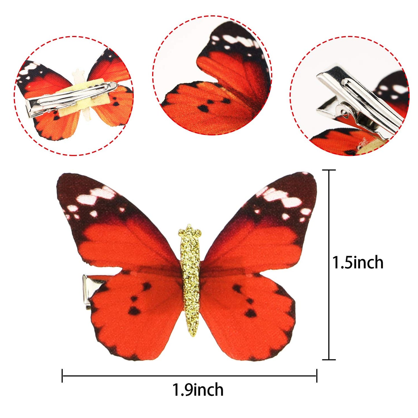 Boao 18 Pieces Glitter Butterfly Hair Clips for Girls Teens Women Hair Accessories (Bright Style)