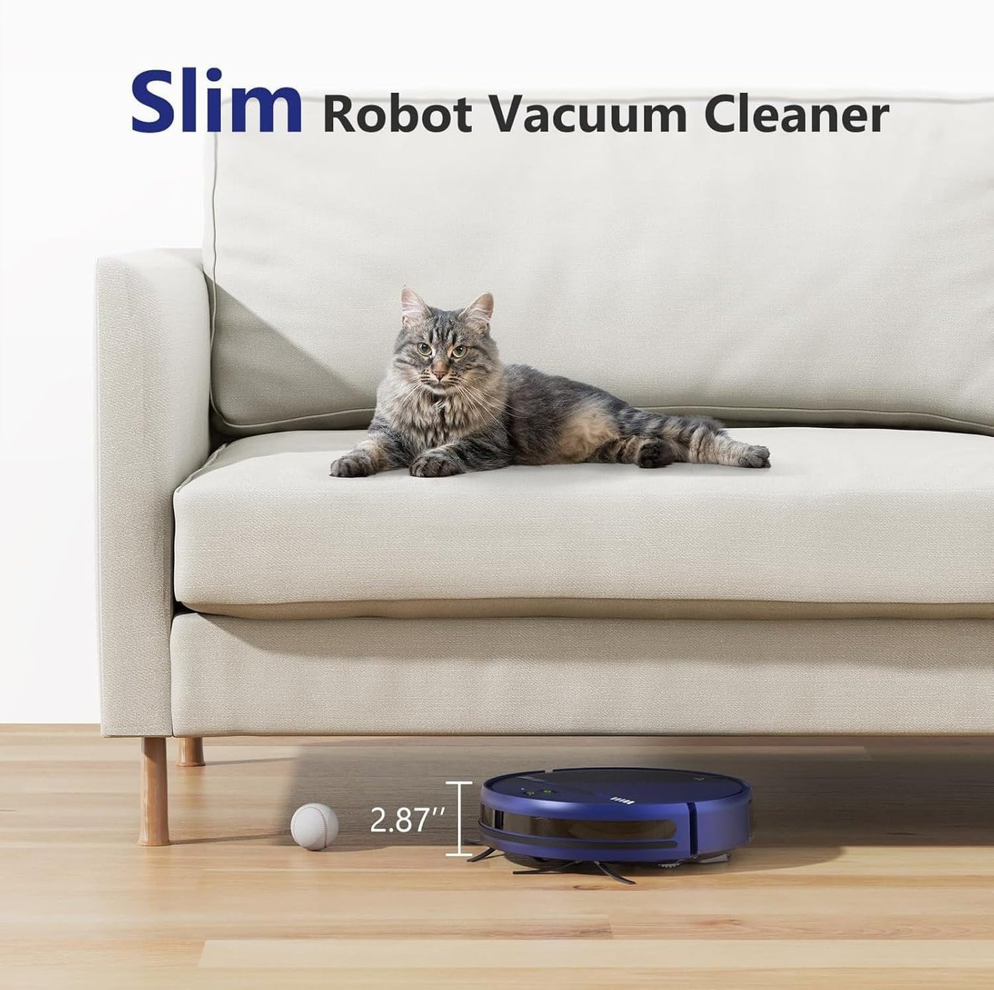 Robot Vacuum and Mop Combo, Automatic Slef-Cleaning Robotic Vacuum Cleaner for Pet Hair, Smart 2 in 1 Mopping Robot Vacuum with Schedule, WiFi/App/Voice, Slim, Ideal for Hard Floor, Carpet