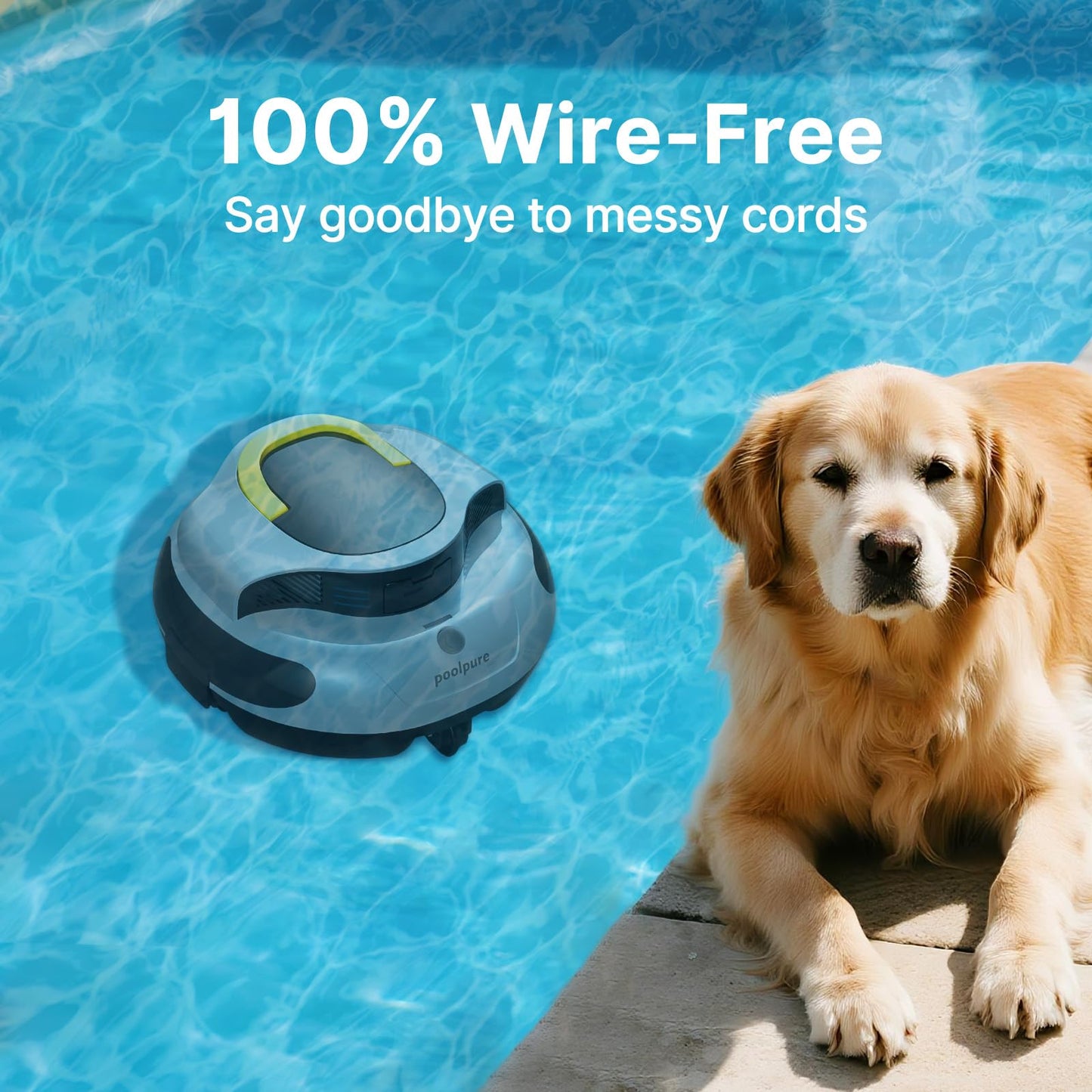 PoolPure Aquaguard SE II Cordless Robotic Pool Cleaner for Above Ground Pools, 100 Min Runtime, 5000mAh Fast Charge, Self-Parking, 2 Cleaning Modes, up to 1000 Sq.Ft (Grey)